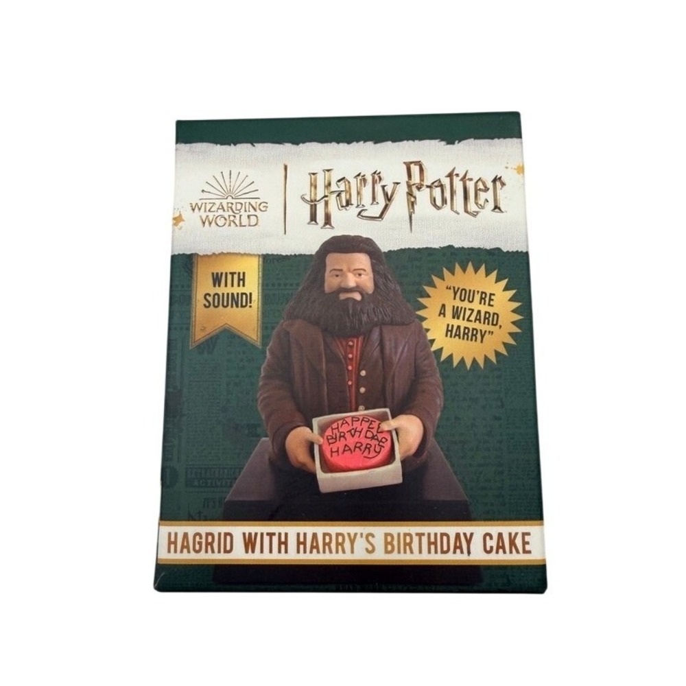 Harry Potter Hagrid with Birthday Cake Talking Figurine & Mini Book Set RP Minis